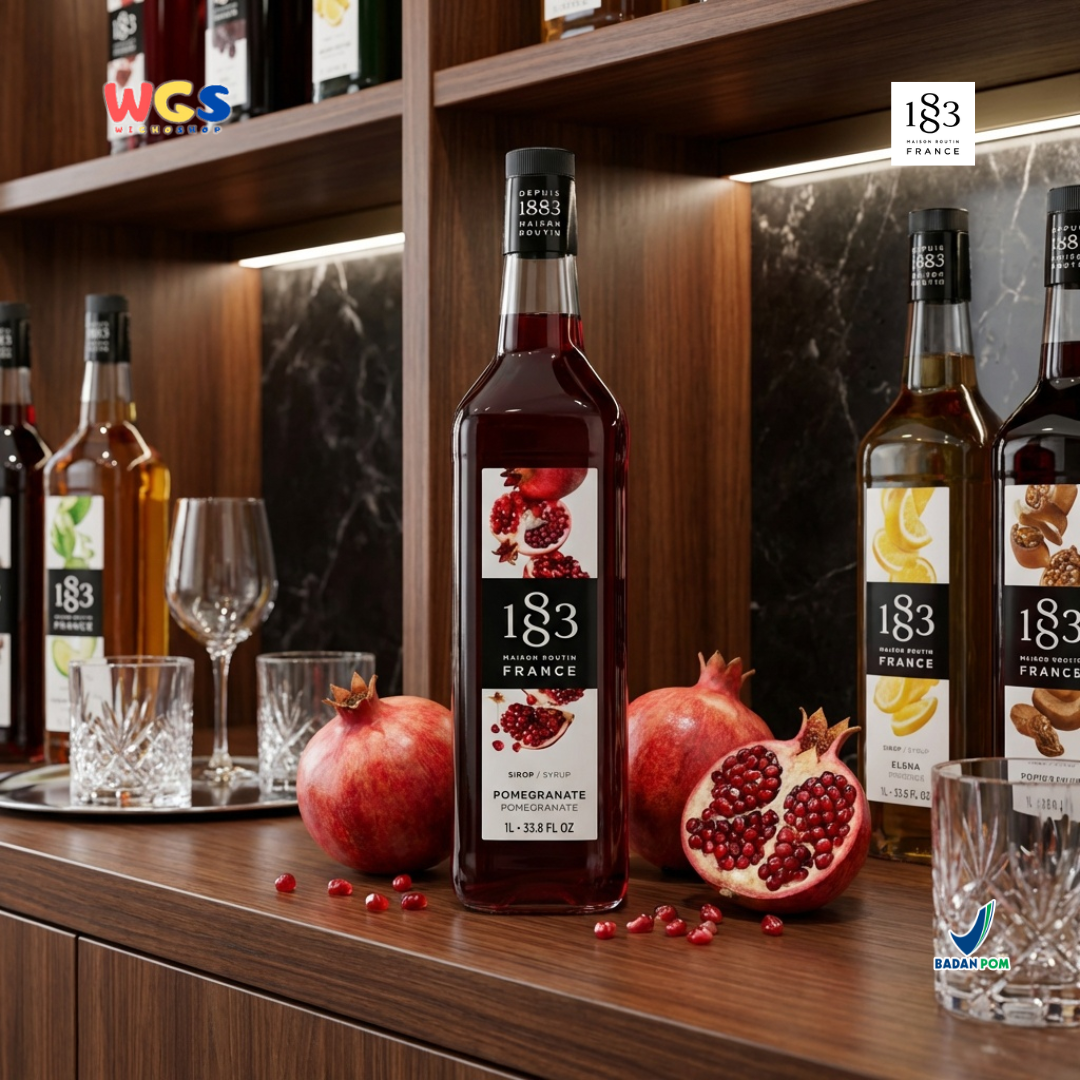 1883 Maison Routin Pomegranate Syrup 1L - Sirup Delima Premium untuk Soda, Mocktail & Tea