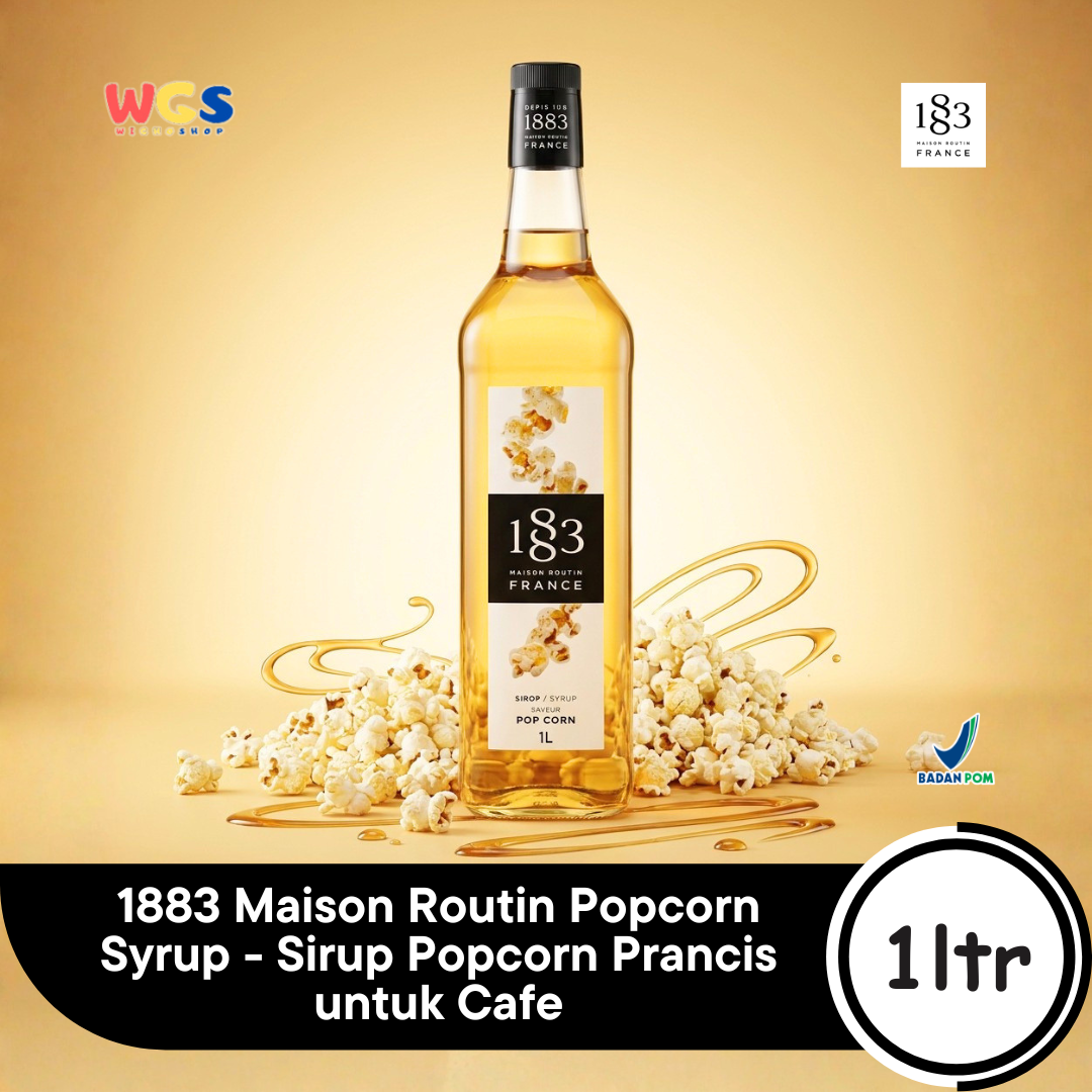 1883 Maison Routin France Syrup Pop Corn Flavored 1 ltr - 33.8 fl oz