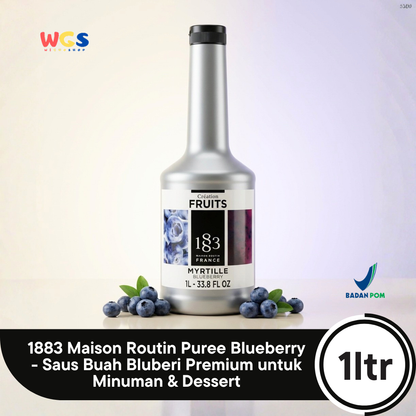1883 Maison Routin Puree Blueberry 1L - Saus Buah Bluberi Premium untuk Minuman & Dessert