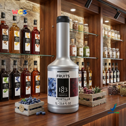 1883 Maison Routin Puree Blueberry 1L - Saus Buah Bluberi Premium untuk Minuman & Dessert