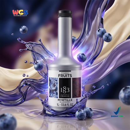 1883 Maison Routin Puree Blueberry 1L - Saus Buah Bluberi Premium untuk Minuman & Dessert