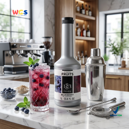 1883 Maison Routin Puree Blueberry 1L - Saus Buah Bluberi Premium untuk Minuman & Dessert