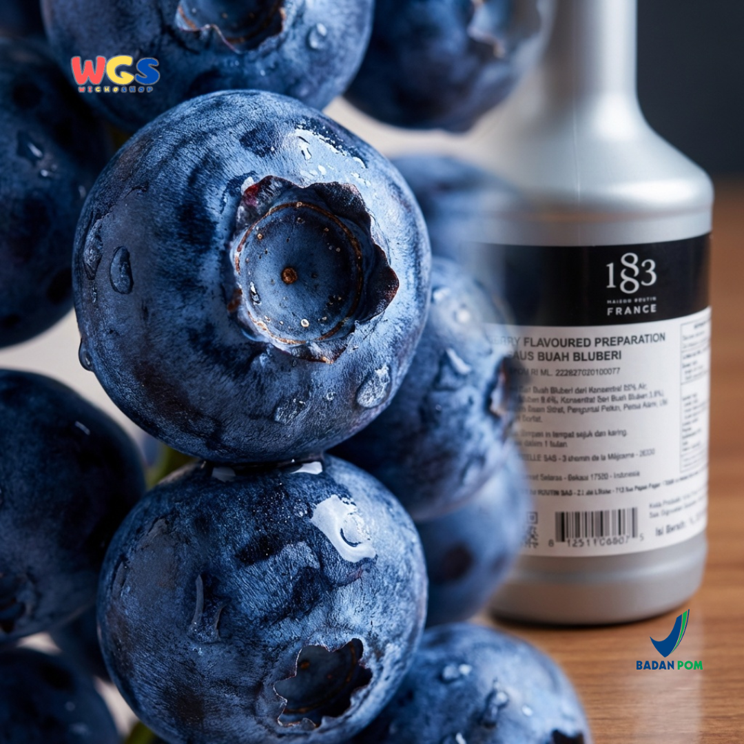 1883 Maison Routin Puree Blueberry 1L - Saus Buah Bluberi Premium untuk Minuman & Dessert