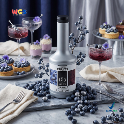 1883 Maison Routin Puree Blueberry 1L - Saus Buah Bluberi Premium untuk Minuman & Dessert