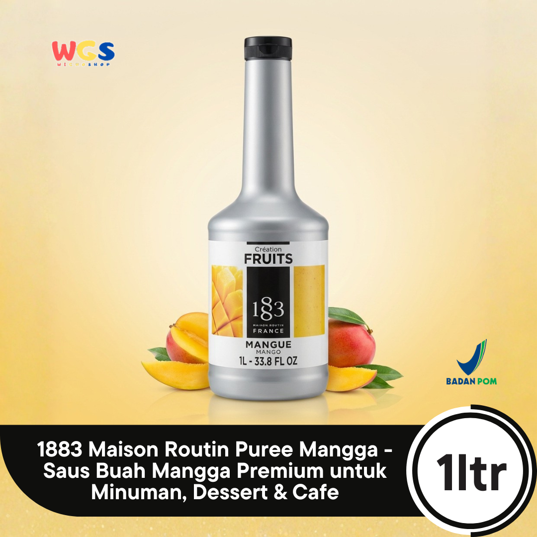 1883 Maison Routin Puree Mangga 1L - Saus Buah Mangga Premium untuk Minuman, Dessert & Cafe