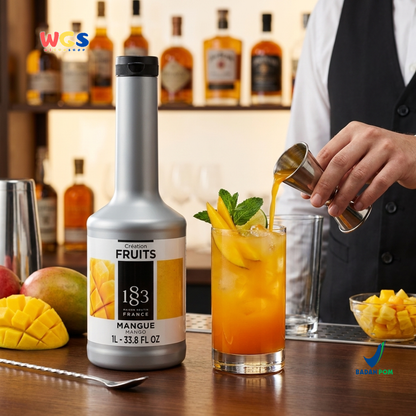1883 Maison Routin Puree Mangga 1L - Saus Buah Mangga Premium untuk Minuman, Dessert & Cafe