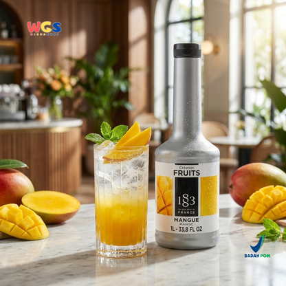 1883 Maison Routin Puree Mangga 1L - Saus Buah Mangga Premium untuk Minuman, Dessert & Cafe