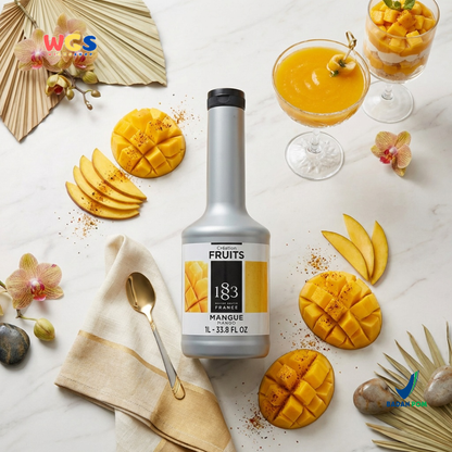 1883 Maison Routin Puree Mangga 1L - Saus Buah Mangga Premium untuk Minuman, Dessert & Cafe