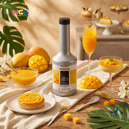 1883 Maison Routin Puree Mangga 1L - Saus Buah Mangga Premium untuk Minuman, Dessert & Cafe