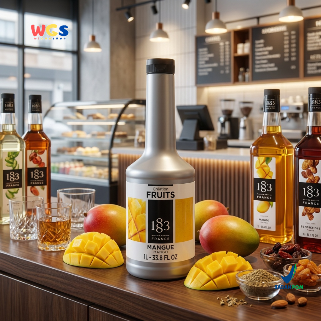 1883 Maison Routin Puree Mangga 1L - Saus Buah Mangga Premium untuk Minuman, Dessert & Cafe