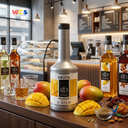 1883 Maison Routin Puree Mangga 1L - Saus Buah Mangga Premium untuk Minuman, Dessert & Cafe
