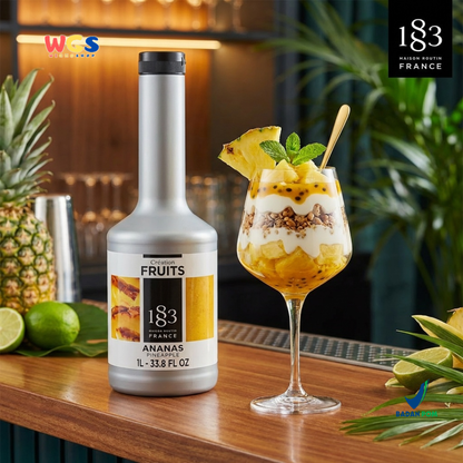 1883 Maison Routin Puree Nanas 1L - Saus Buah Nanas Premium untuk Minuman, Dessert & Cafe