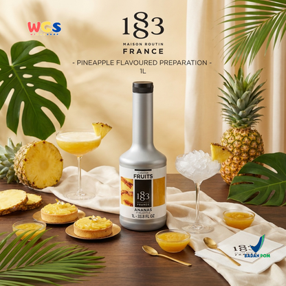 1883 Maison Routin Puree Nanas 1L - Saus Buah Nanas Premium untuk Minuman, Dessert & Cafe