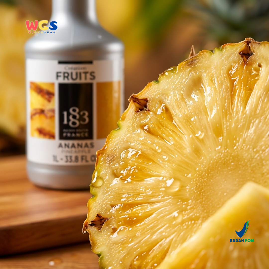 1883 Maison Routin Puree Nanas 1L - Saus Buah Nanas Premium untuk Minuman, Dessert & Cafe