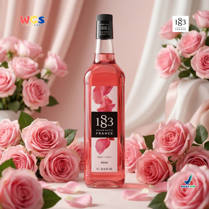 1883 Maison Routin Rose Syrup 1L - Sirup Rose Mawar Syrup Cafe Barista Mocktail