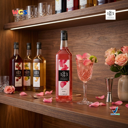 1883 Maison Routin Rose Syrup 1L - Sirup Rose Mawar Syrup Cafe Barista Mocktail