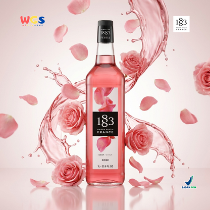 1883 Maison Routin Rose Syrup 1L - Sirup Rose Mawar Syrup Cafe Barista Mocktail