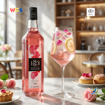 1883 Maison Routin Rose Syrup 1L - Sirup Rose Mawar Syrup Cafe Barista Mocktail