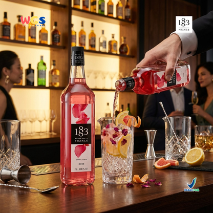 1883 Maison Routin Rose Syrup 1L - Sirup Rose Mawar Syrup Cafe Barista Mocktail