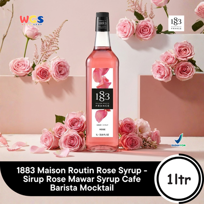 1883 Maison Routin Rose Syrup 1L - Sirup Rose Mawar Syrup Cafe Barista Mocktail