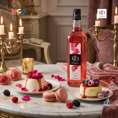1883 Maison Routin Rose Syrup 1L - Sirup Rose Mawar Syrup Cafe Barista Mocktail