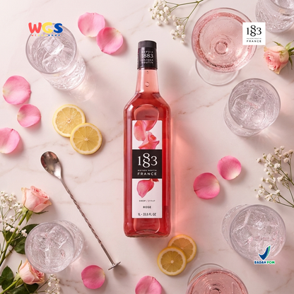 1883 Maison Routin Rose Syrup 1L - Sirup Rose Mawar Syrup Cafe Barista Mocktail
