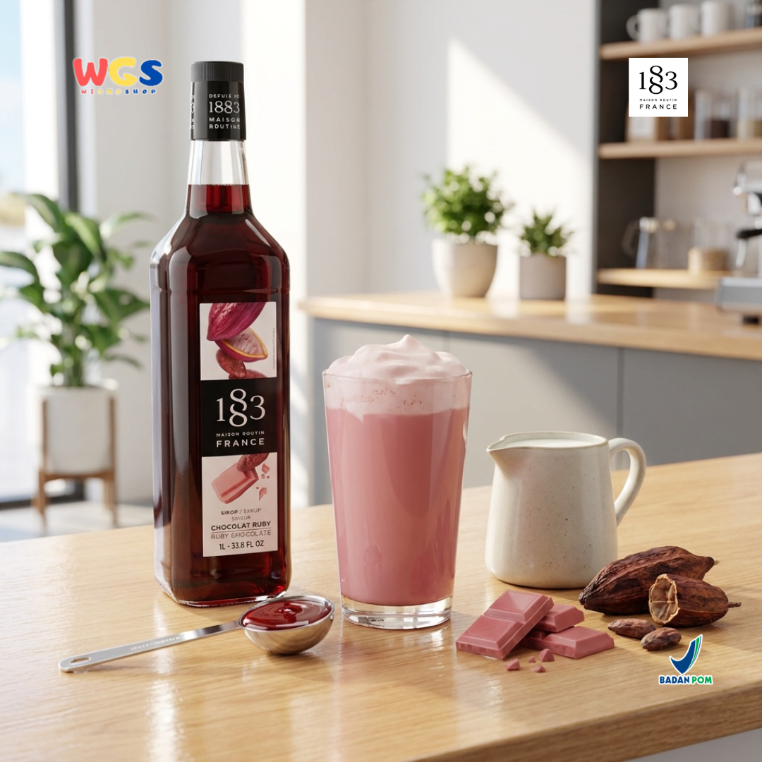 1883 Maison Routin Ruby Chocolate Syrup 1L - Sirup Cokelat Rubi Prancis
