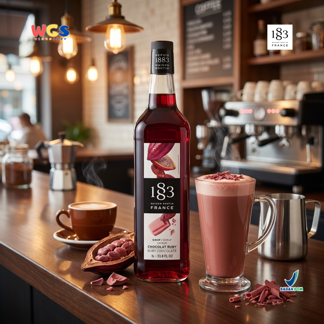 1883 Maison Routin Ruby Chocolate Syrup 1L - Sirup Cokelat Rubi Prancis