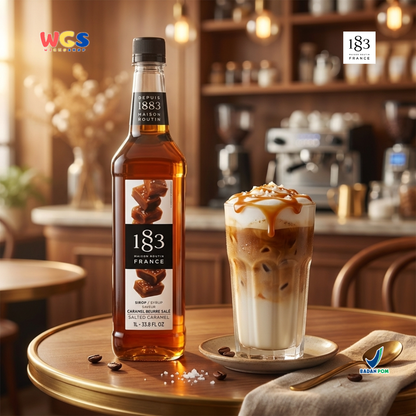 1883 Maison Routin Salted Caramel Syrup 1L – Sirup Salted Caramel Premium Untuk Kopi Latte Mocktail