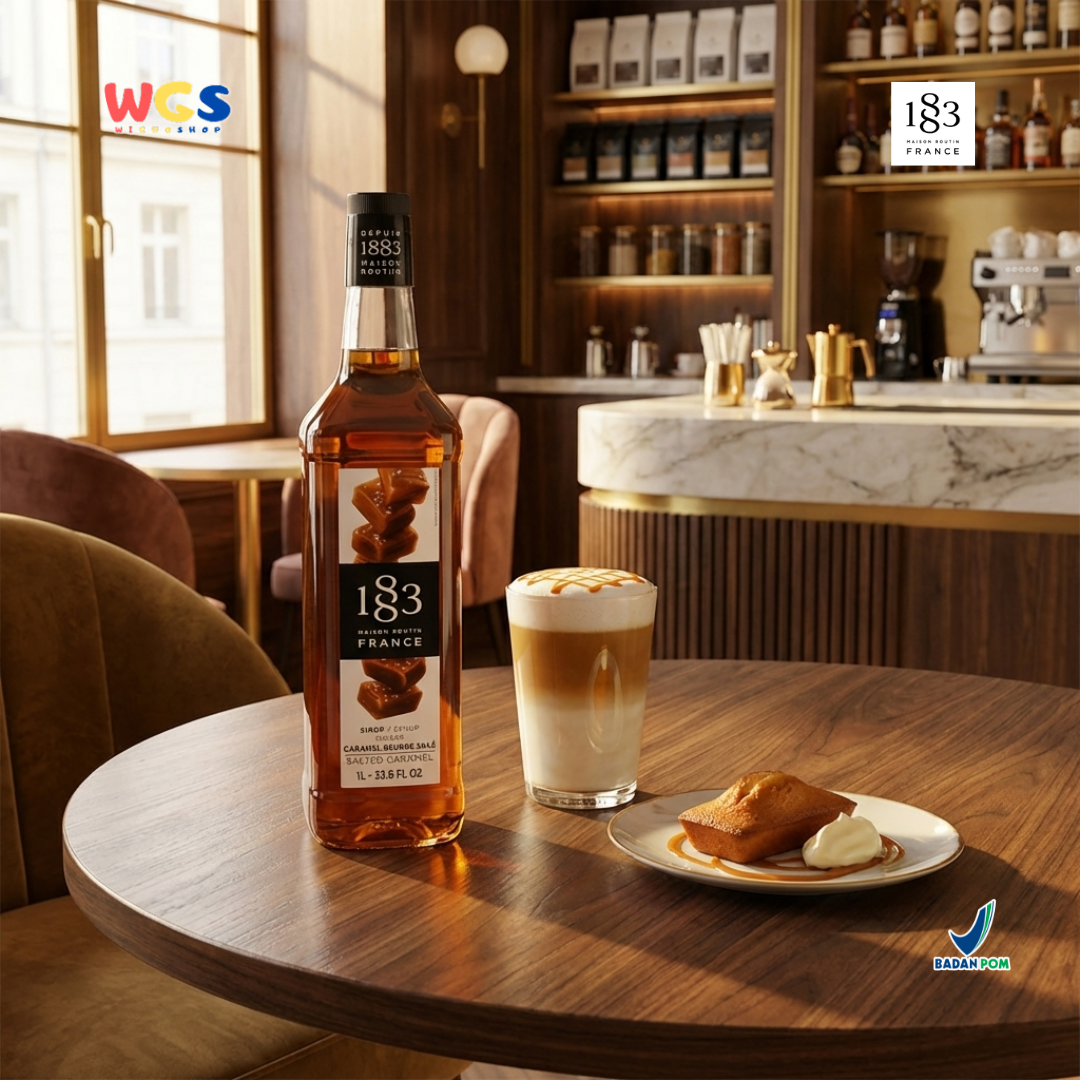 1883 Maison Routin Salted Caramel Syrup 1L – Sirup Salted Caramel Premium Untuk Kopi Latte Mocktail