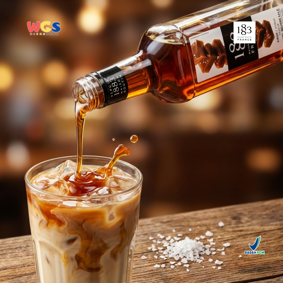 1883 Maison Routin Salted Caramel Syrup 1L – Sirup Salted Caramel Premium Untuk Kopi Latte Mocktail