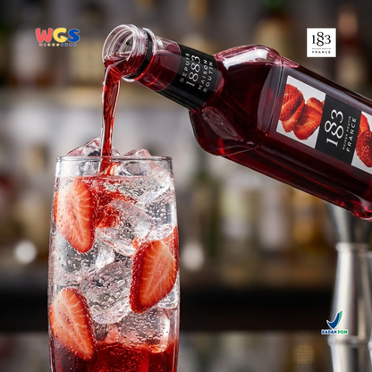 1883 Maison Routin Strawberry Syrup 1L – Sirup Stroberi Premium Untuk Mocktail Soda Drink Lemonade Cafe