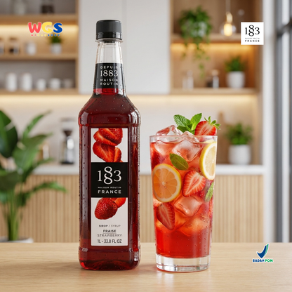 1883 Maison Routin Strawberry Syrup 1L – Sirup Stroberi Premium Untuk Mocktail Soda Drink Lemonade Cafe