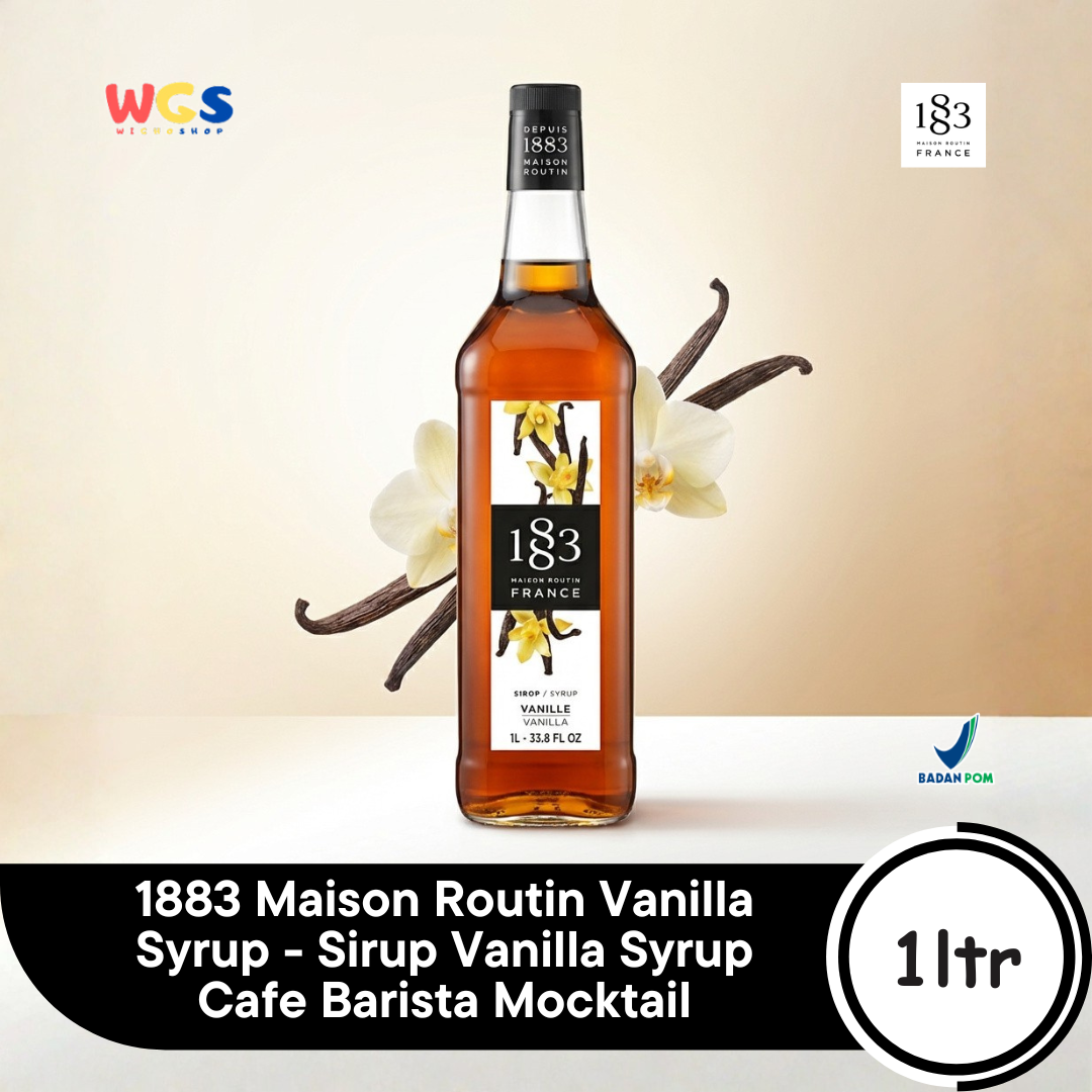 1883 Maison Routin Vanilla Syrup 1L - Sirup Vanilla Syrup Cafe Barista Mocktail