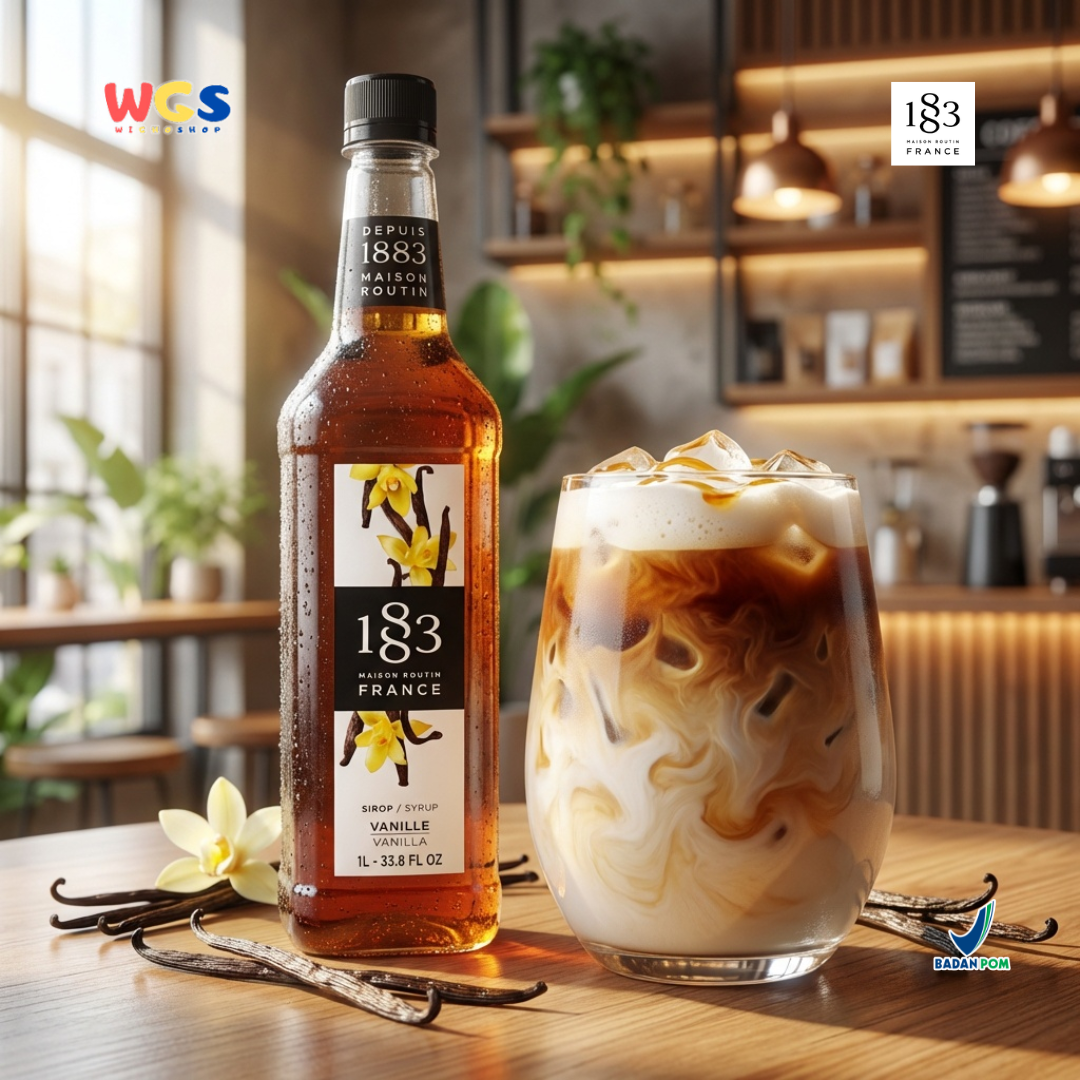 1883 Maison Routin Vanilla Syrup 1L - Sirup Vanilla Syrup Cafe Barista Mocktail
