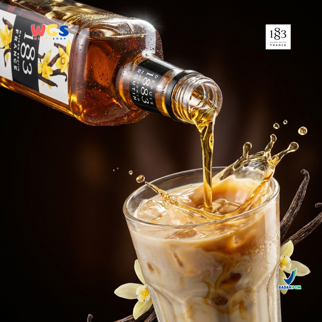 1883 Maison Routin Vanilla Syrup 1L - Sirup Vanilla Syrup Cafe Barista Mocktail