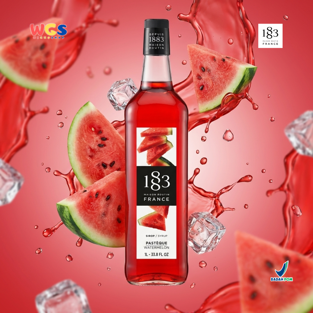 1883 Maison Routin Watermelon Syrup 1L – Sirup Semangka Premium untuk Soda, Mocktail & Tea