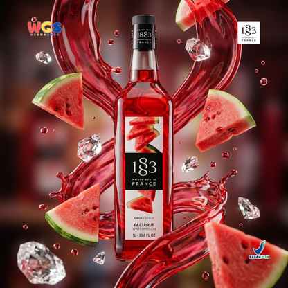 1883 Maison Routin Watermelon Syrup 1L – Sirup Semangka Premium untuk Soda, Mocktail & Tea