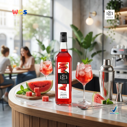 1883 Maison Routin Watermelon Syrup 1L – Sirup Semangka Premium untuk Soda, Mocktail & Tea
