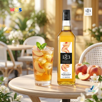 1883 Maison Routin White Peach Syrup 1L - Sirup White Peach Syrup Cafe Barista Mocktail Drink