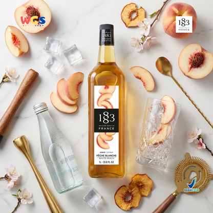1883 Maison Routin White Peach Syrup 1L - Sirup White Peach Syrup Cafe Barista Mocktail Drink