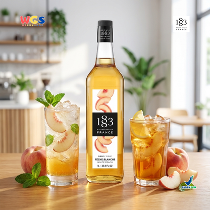 1883 Maison Routin White Peach Syrup 1L - Sirup White Peach Syrup Cafe Barista Mocktail Drink