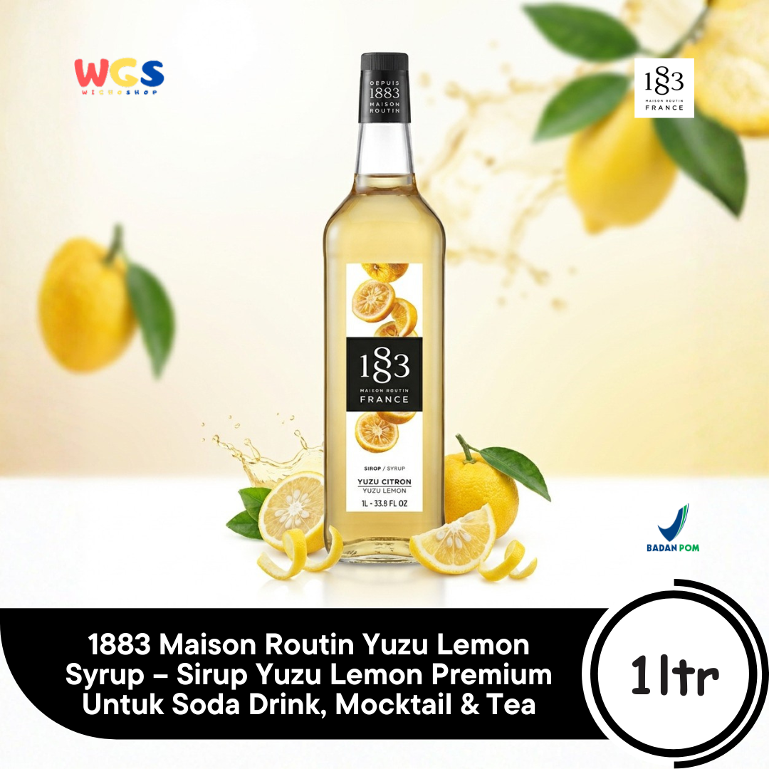 1883 Maison Routin Yuzu Lemon Syrup 1L – Sirup Yuzu Lemon Premium Untuk Soda Drink, Mocktail & Tea