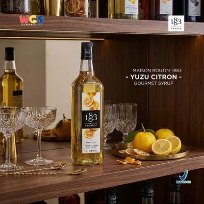 1883 Maison Routin Yuzu Lemon Syrup 1L – Sirup Yuzu Lemon Premium Untuk Soda Drink, Mocktail & Tea