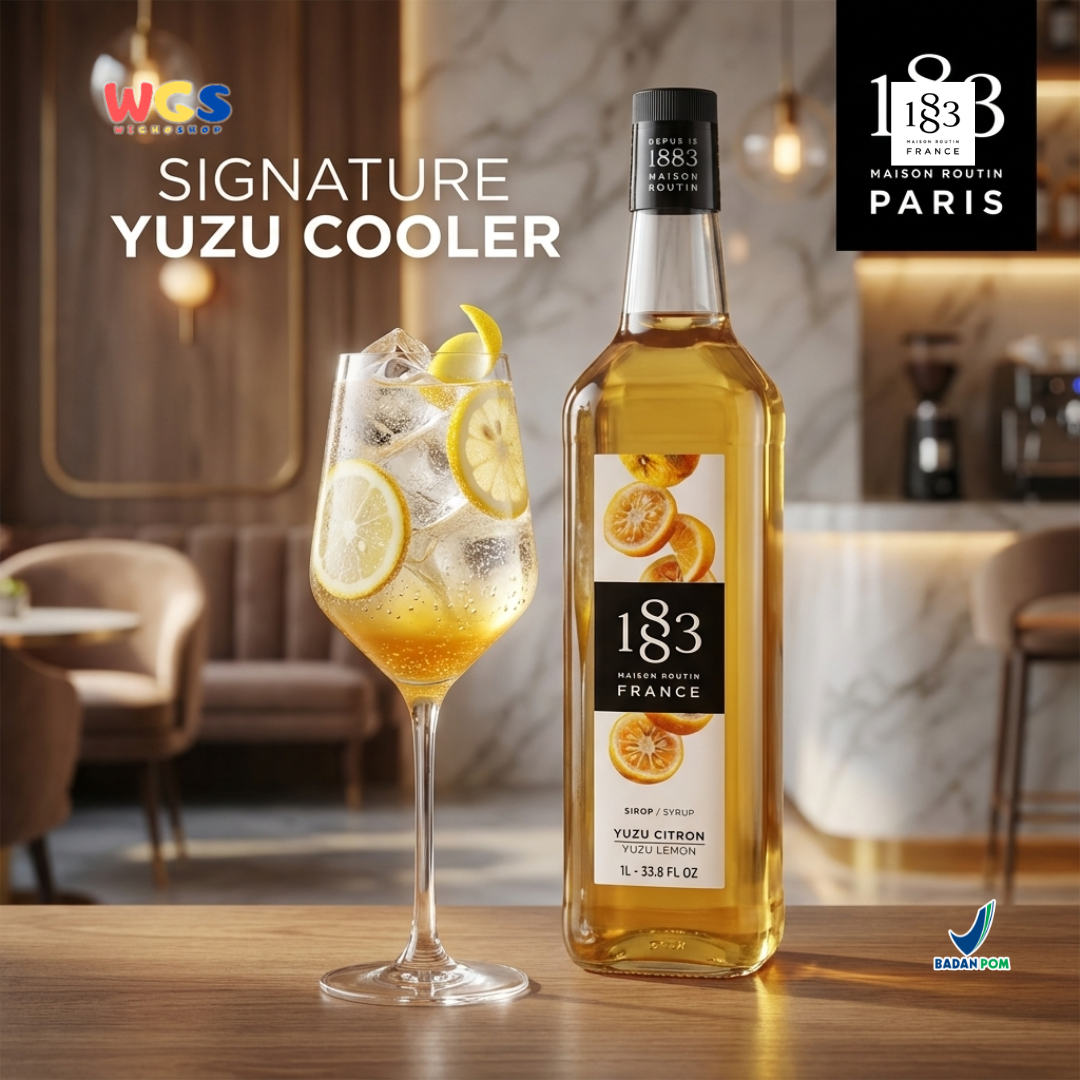 1883 Maison Routin Yuzu Lemon Syrup 1L – Sirup Yuzu Lemon Premium Untuk Soda Drink, Mocktail & Tea