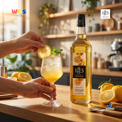1883 Maison Routin Yuzu Lemon Syrup 1L – Sirup Yuzu Lemon Premium Untuk Soda Drink, Mocktail & Tea