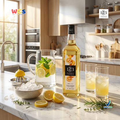1883 Maison Routin Yuzu Lemon Syrup 1L – Sirup Yuzu Lemon Premium Untuk Soda Drink, Mocktail & Tea
