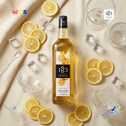 1883 Maison Routin Yuzu Lemon Syrup 1L – Sirup Yuzu Lemon Premium Untuk Soda Drink, Mocktail & Tea
