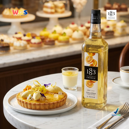 1883 Maison Routin Yuzu Lemon Syrup 1L – Sirup Yuzu Lemon Premium Untuk Soda Drink, Mocktail & Tea