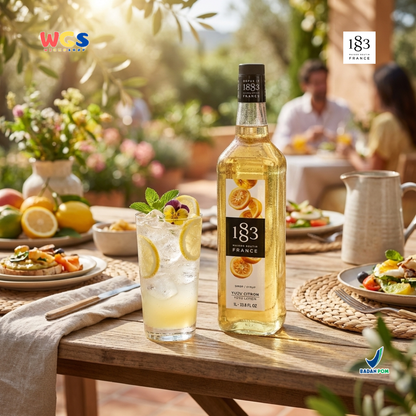 1883 Maison Routin Yuzu Lemon Syrup 1L – Sirup Yuzu Lemon Premium Untuk Soda Drink, Mocktail & Tea